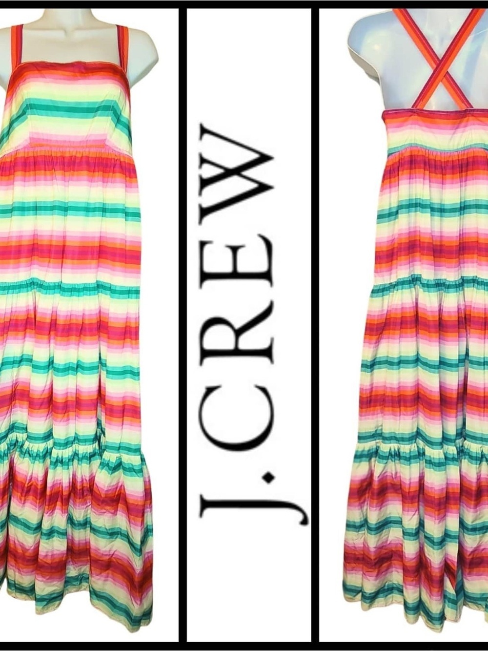 J. Crew Multi Color Striped Maxi Sundress - Picture 2 of 10